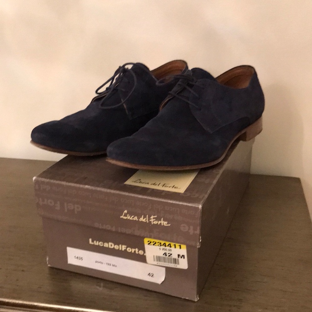 Men's Navy Suede Shoes